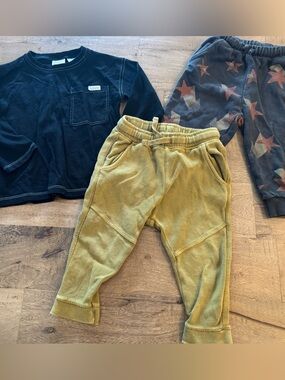Zara bundle 3 pcs Kids Jogger Pants top size 12-18 months